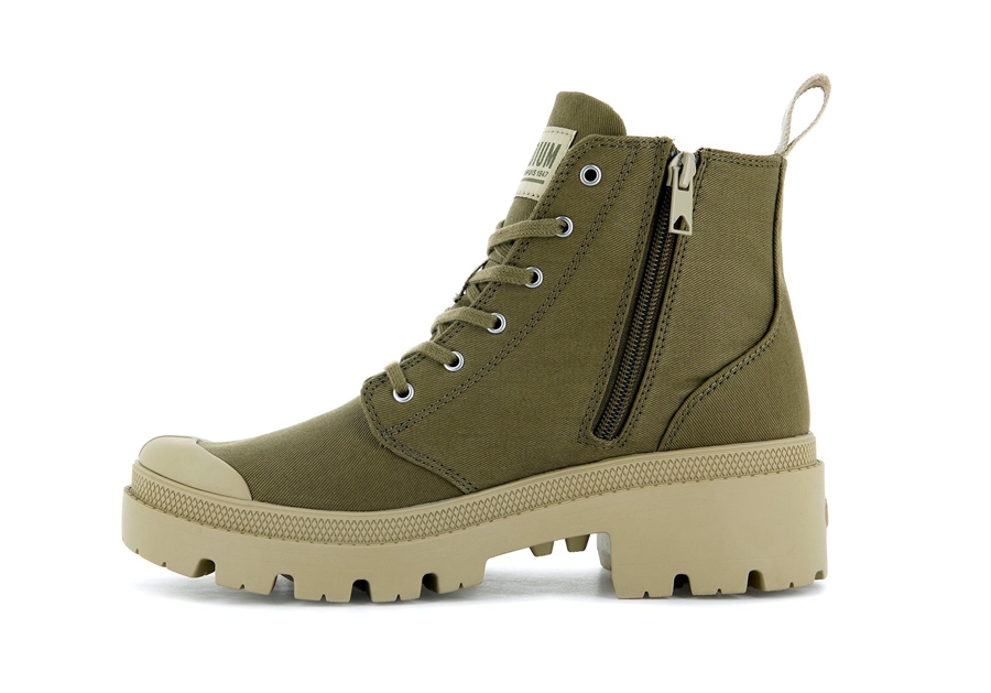 Palladium Pallabase Twill Koyu Yeşil | EEC5230JN