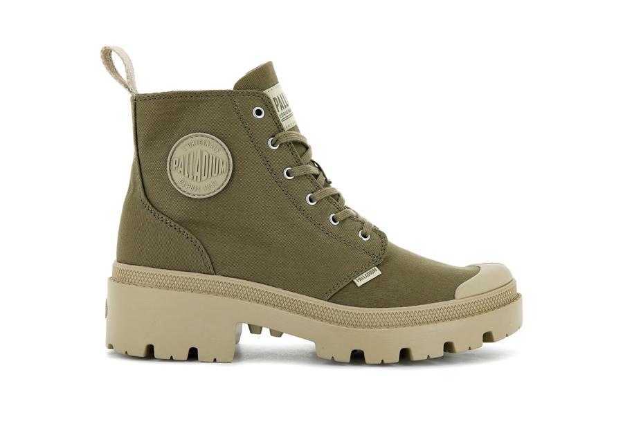 Palladium Pallabase Twill Koyu Yeşil | EEC5230JN