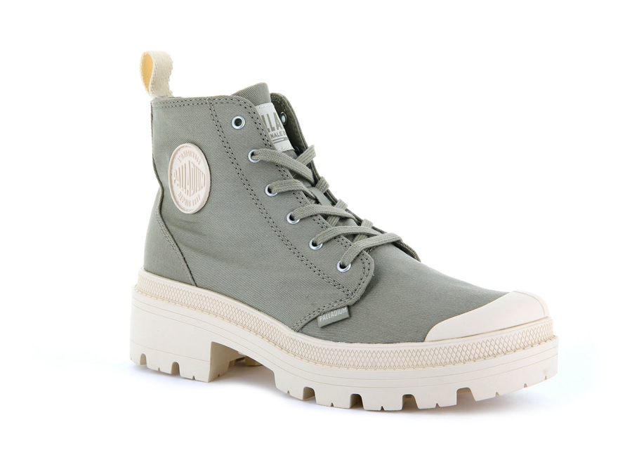 Palladium Pallabase Twill Yeşil Gri | WXT9653GT