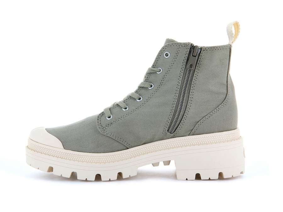 Palladium Pallabase Twill Yeşil Gri | WXT9653GT