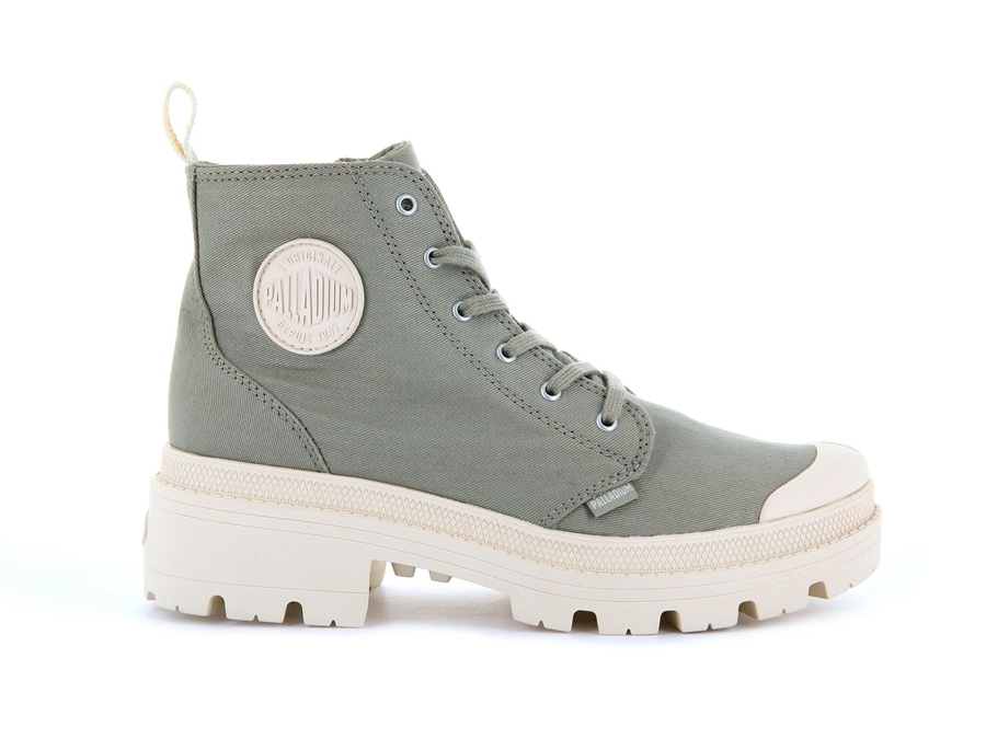 Palladium Pallabase Twill Yeşil Gri | WXT9653GT