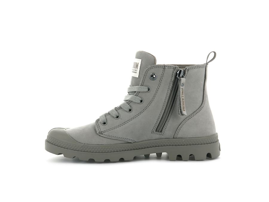 Palladium Pampa Hi Zip Nubuck Gri | QER55100DO