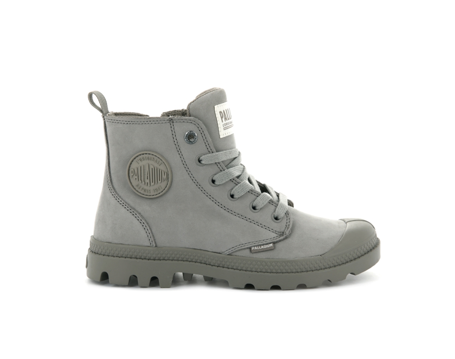 Palladium Pampa Hi Zip Nubuck Gri | QER55100DO