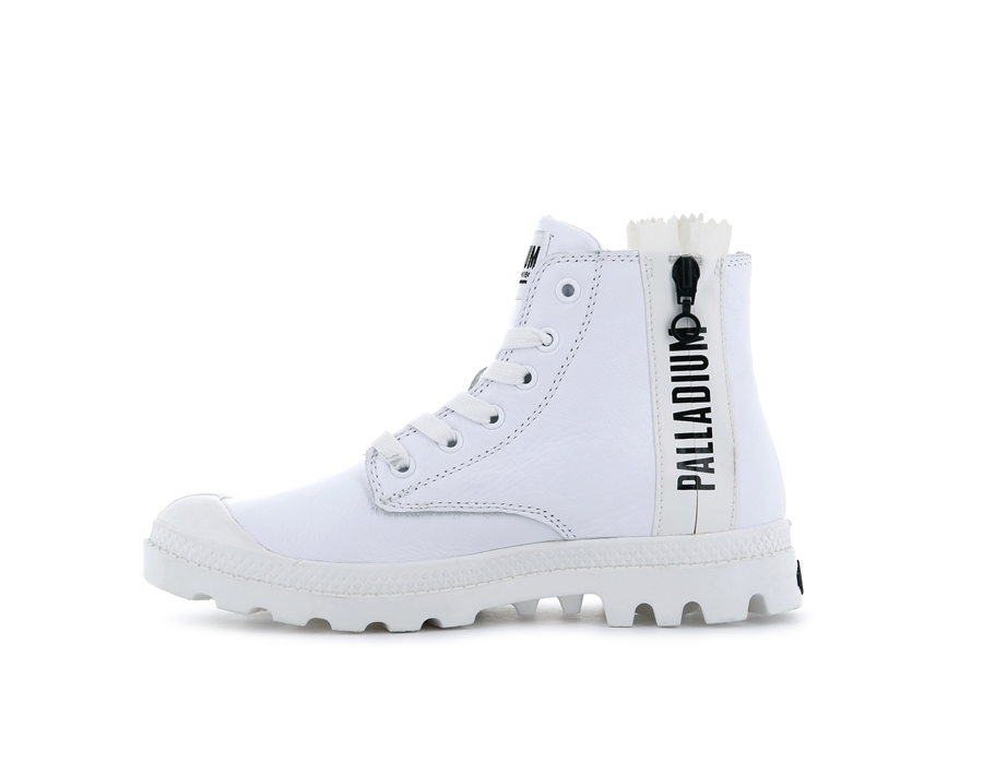 Palladium Pampa Ubn Zips Deri Beyaz | SZX3740PO