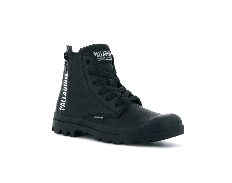 Palladium Pampa Ubn Zips Deri Siyah | RUR318MT