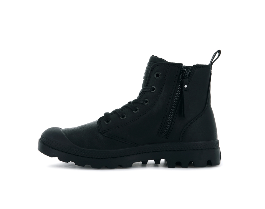 Palladium Pampa Zip Deri Ess Siyah | UZD8651ZH