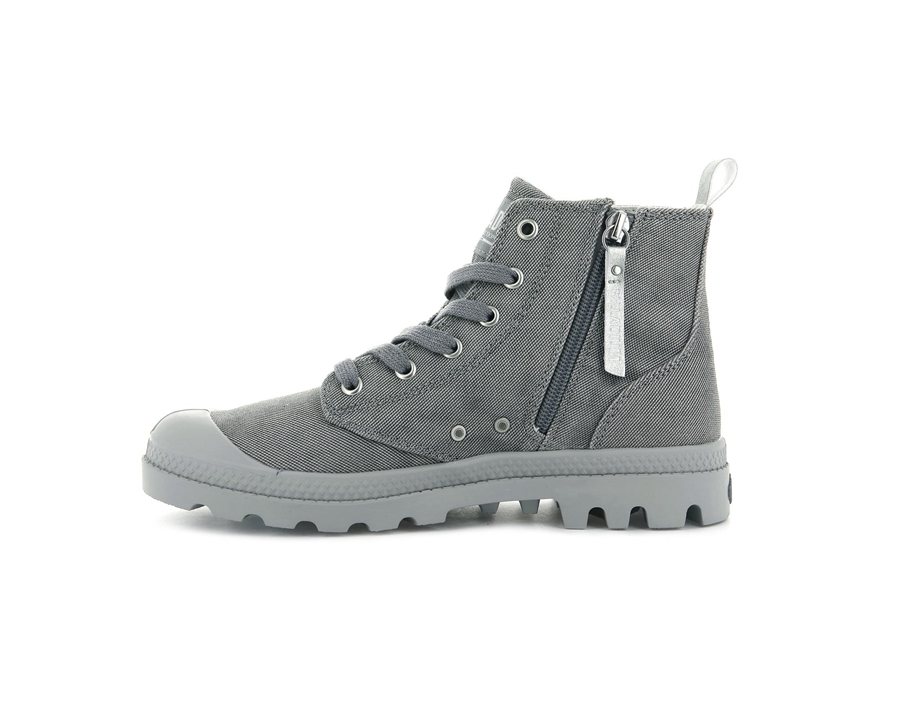 Palladium Pampa Zip Desertwash Koyu Gri | MRH954XN